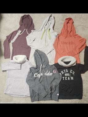 Assorted Hoodies Bundle - Coral, Gray, Mauve, Cream, Black, Light Pink